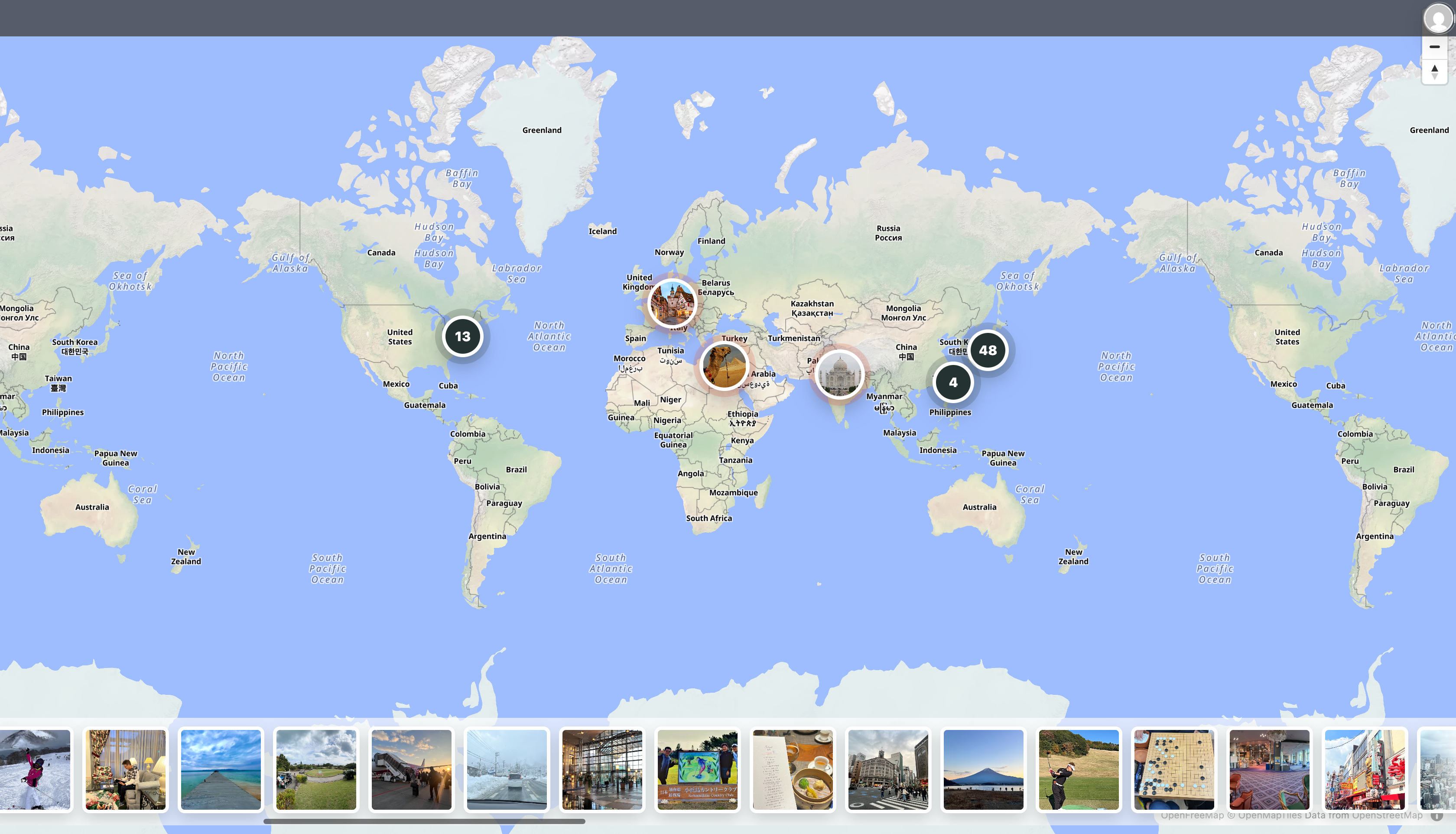 PhotoGeoMap 线上地图界面截图