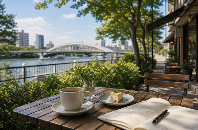 Sumida riverside cafe example photo
